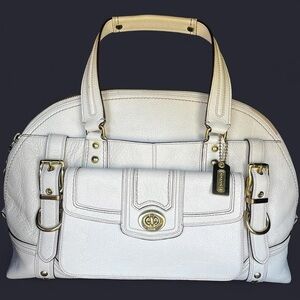 COACH Miranda Ivory Leather Lux Handbag  Boutique Structured Vintage Bag